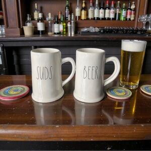 Rae Dunn Ceramic Beer Mugs Set